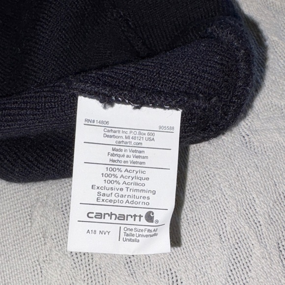 Gently Loved Carhartt Navy Blue Knit Beanie Unisex - Picture 4 of 5